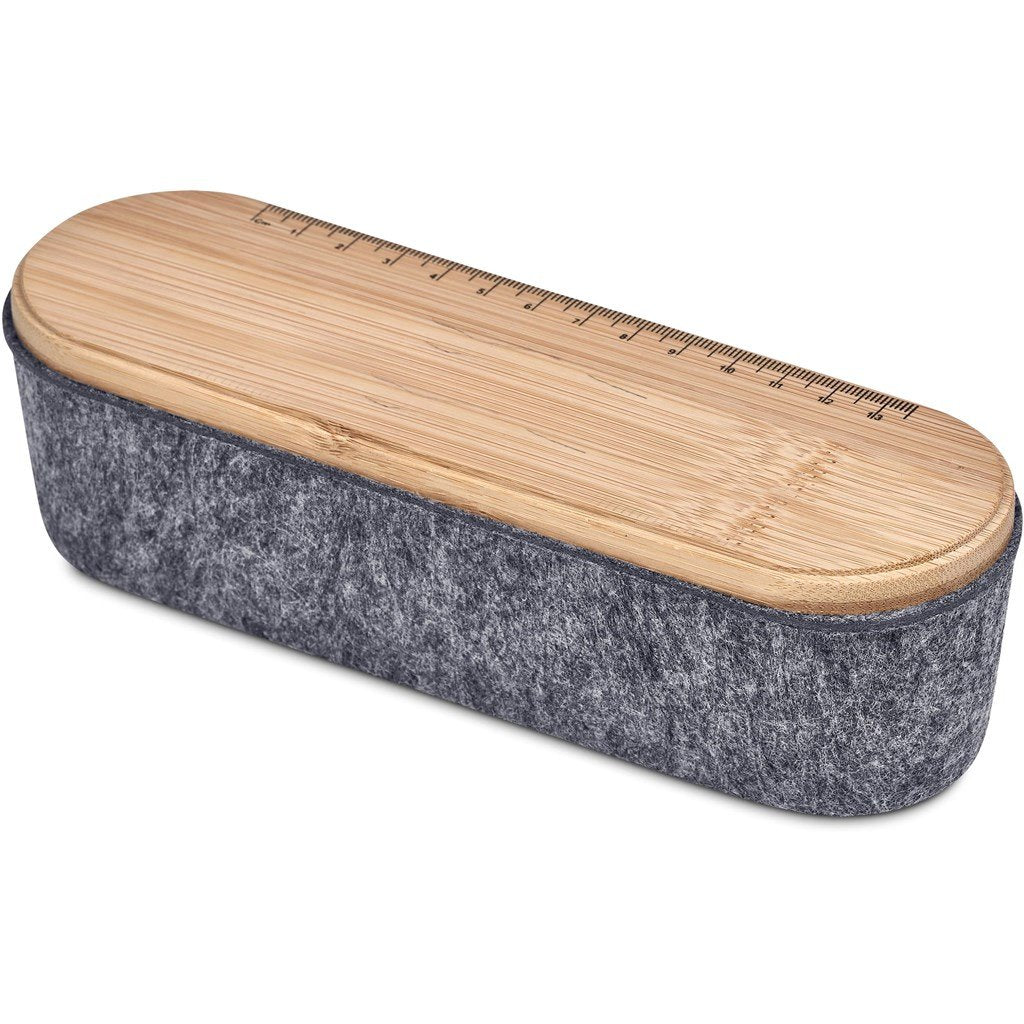 Byoga Recycled PET Felt & Bamboo Stationery Case