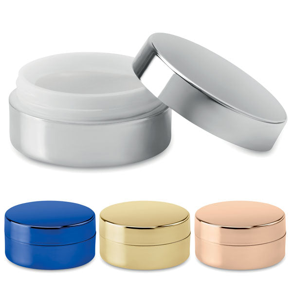 Custom Branded Lip Balm in Metallic Coloured Container