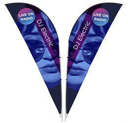 Legend 3M Sublimated Sharkfin Double-Sided Flying Banner - 1 complete unit-Banners
