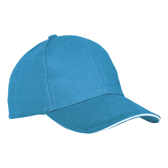 6 Panel Sandwich Peak Cap Blue/White / STD / Regular - Caps