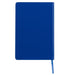Back view of a blue notebook