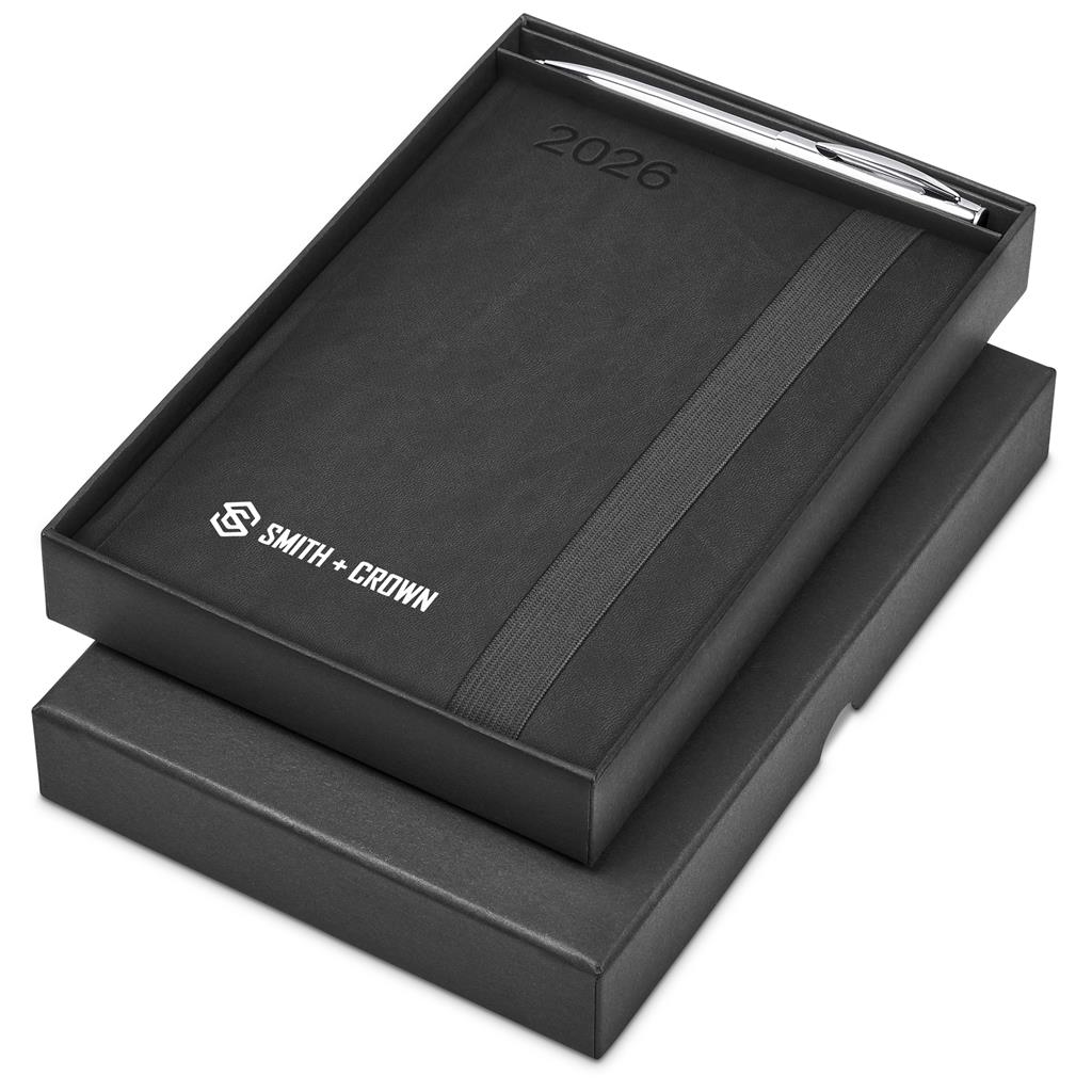 Advantage A5 2026 Diary & Cypher Pen Set BLACK - Diaries 2026,Diaries 2026,Diary Sets