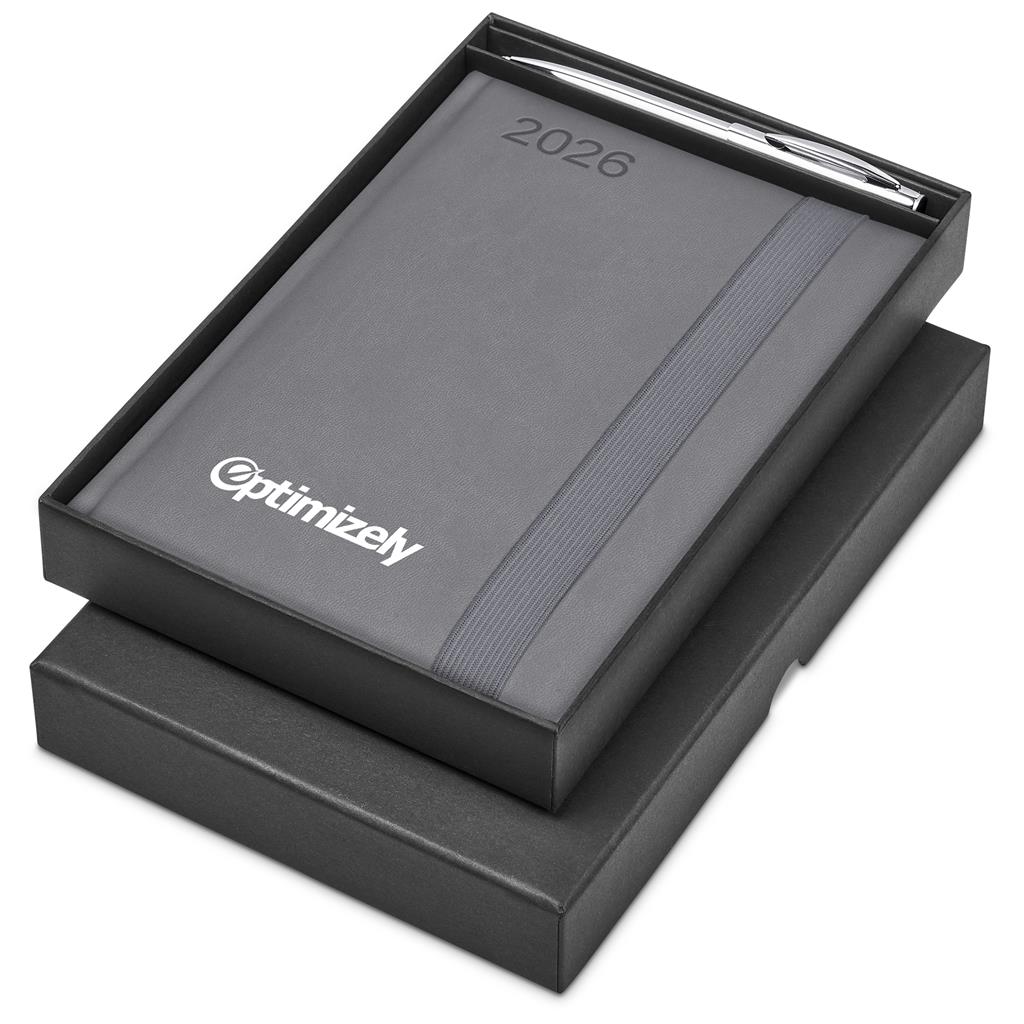 Advantage A5 2026 Diary & Cypher Pen Set GREY - Diaries 2026,Diaries 2026,Diary Sets