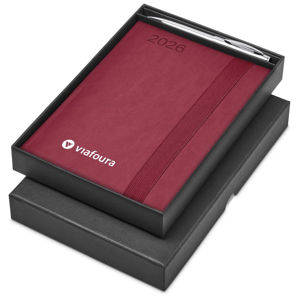 Advantage A5 2026 Diary & Cypher Pen Set RED - Diaries 2026,Diaries 2026,Diary Sets