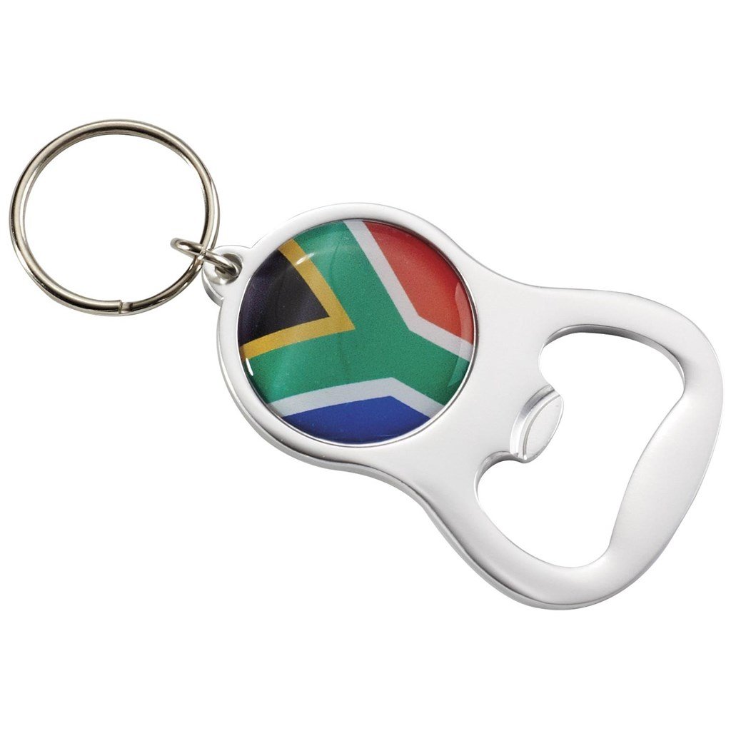 Chevron Dome Bottle Opener Keyholder Silver / S - Keychains