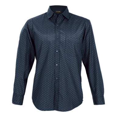 Claremont Lounge Shirt Long Sleeve Mens Navy/Silver / 3XL / Last Buy - Shirts-Corporate