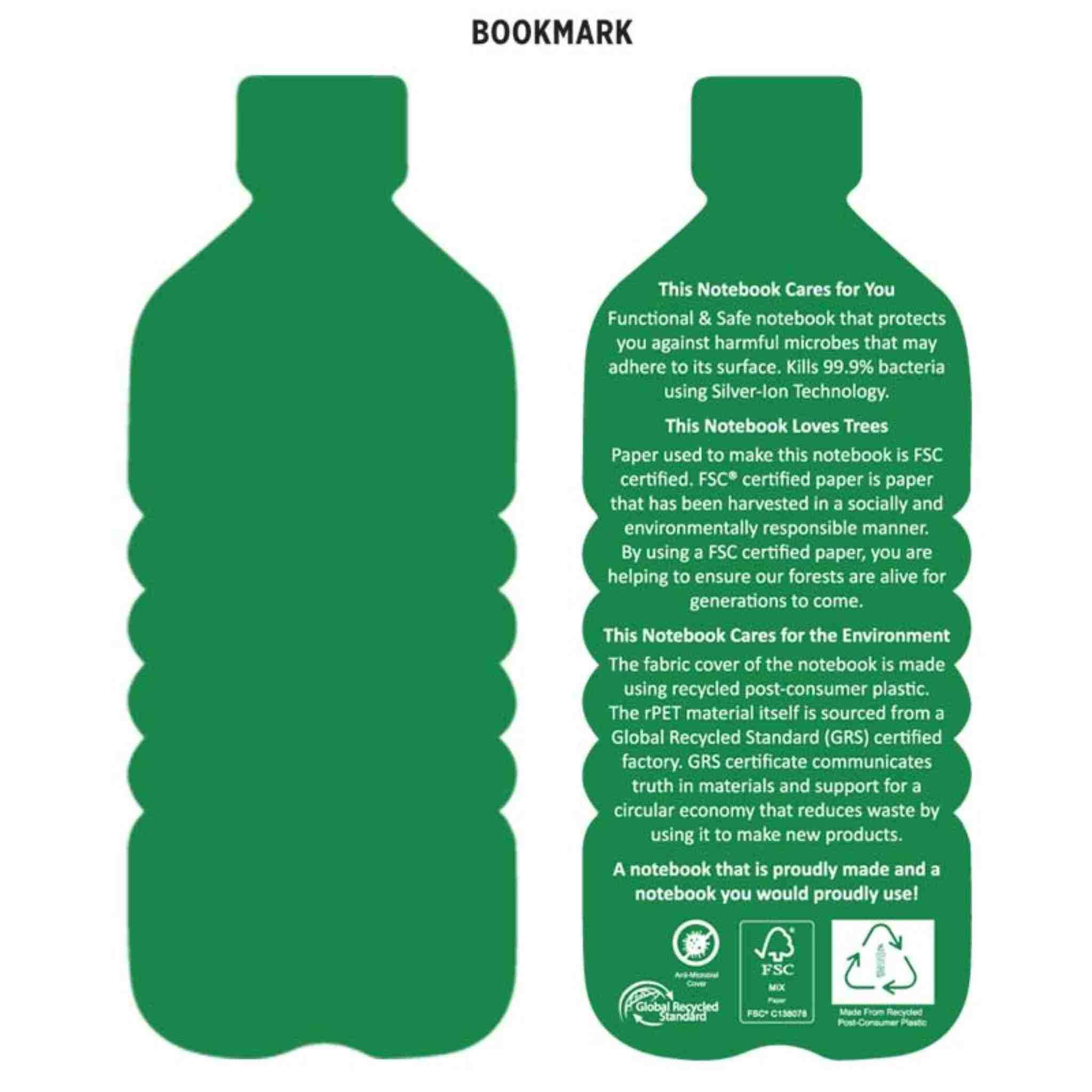 Anti-Microbial Notebook showing the bookmark
