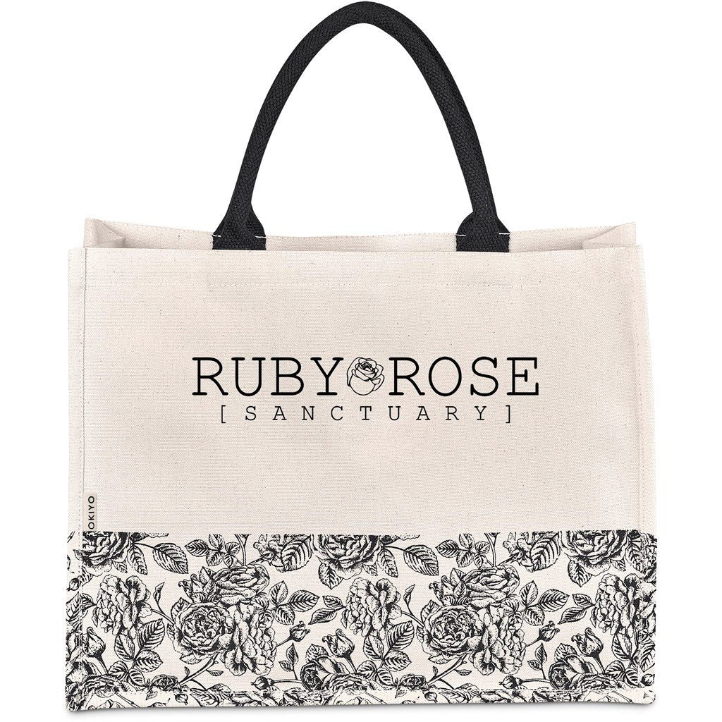 Hana Printed Cotton Tote BLACK - Eco-Friendly Bags,Shoppers and Totes,Cotton Products,Bags,Bags