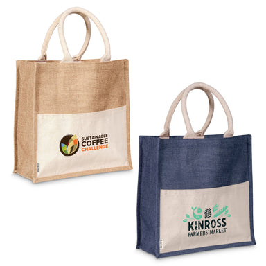 Okiyo Kachi Jute Tote-Navy-N