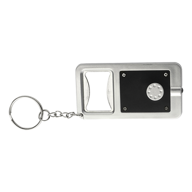 Keychain with Bottle Opener and LED Light Black / STD / Last Buy - Keychains