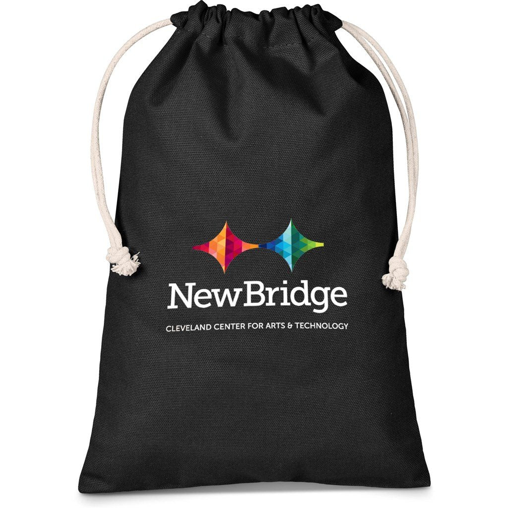 Kokomo Midi Cotton Drawstring Pouch BLACK - Bags,Drawstring Bags,Bags