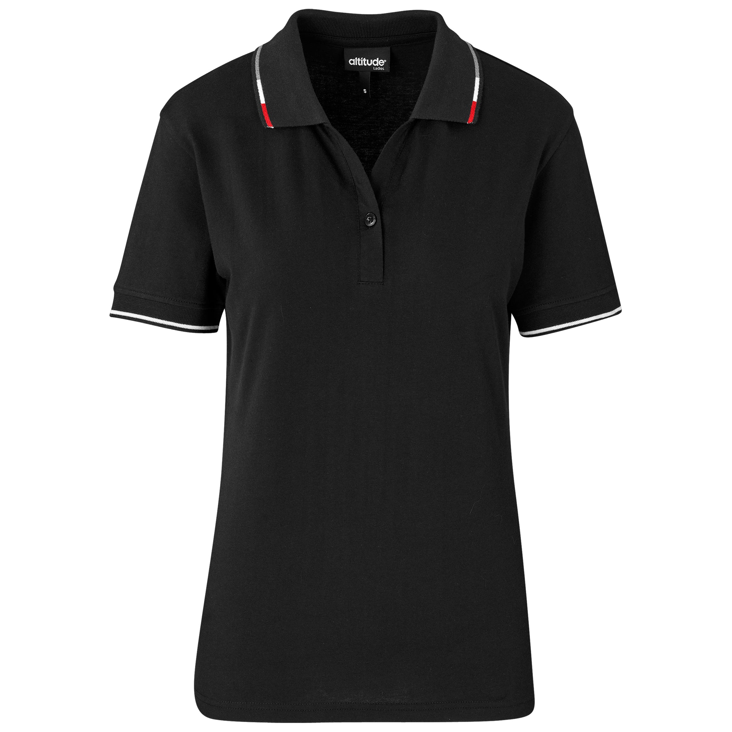 Ladies Ash Golf Shirt - White 2XL / Black / BL