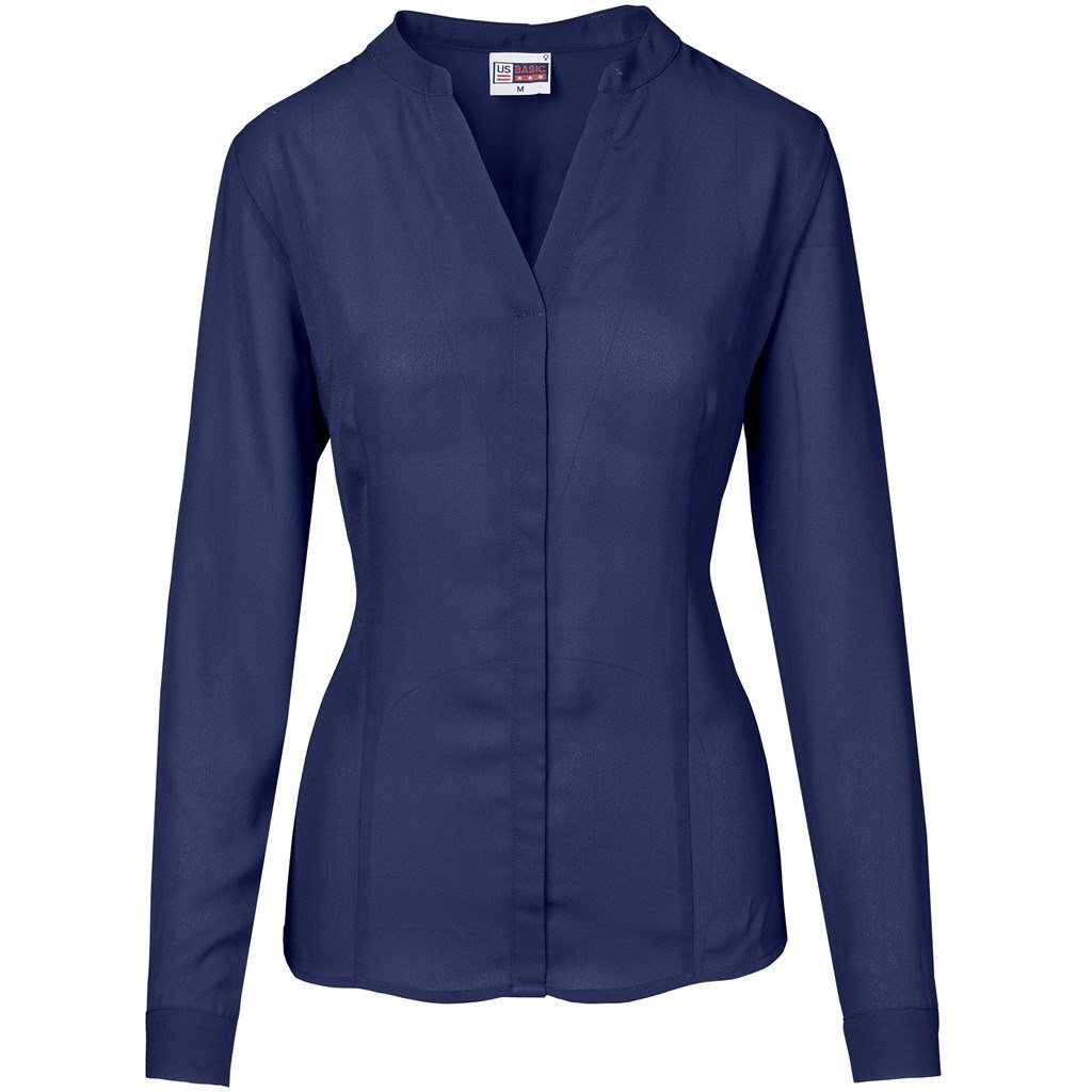 Ladies Long Sleeve Ava Blouse 2XL / Navy / N