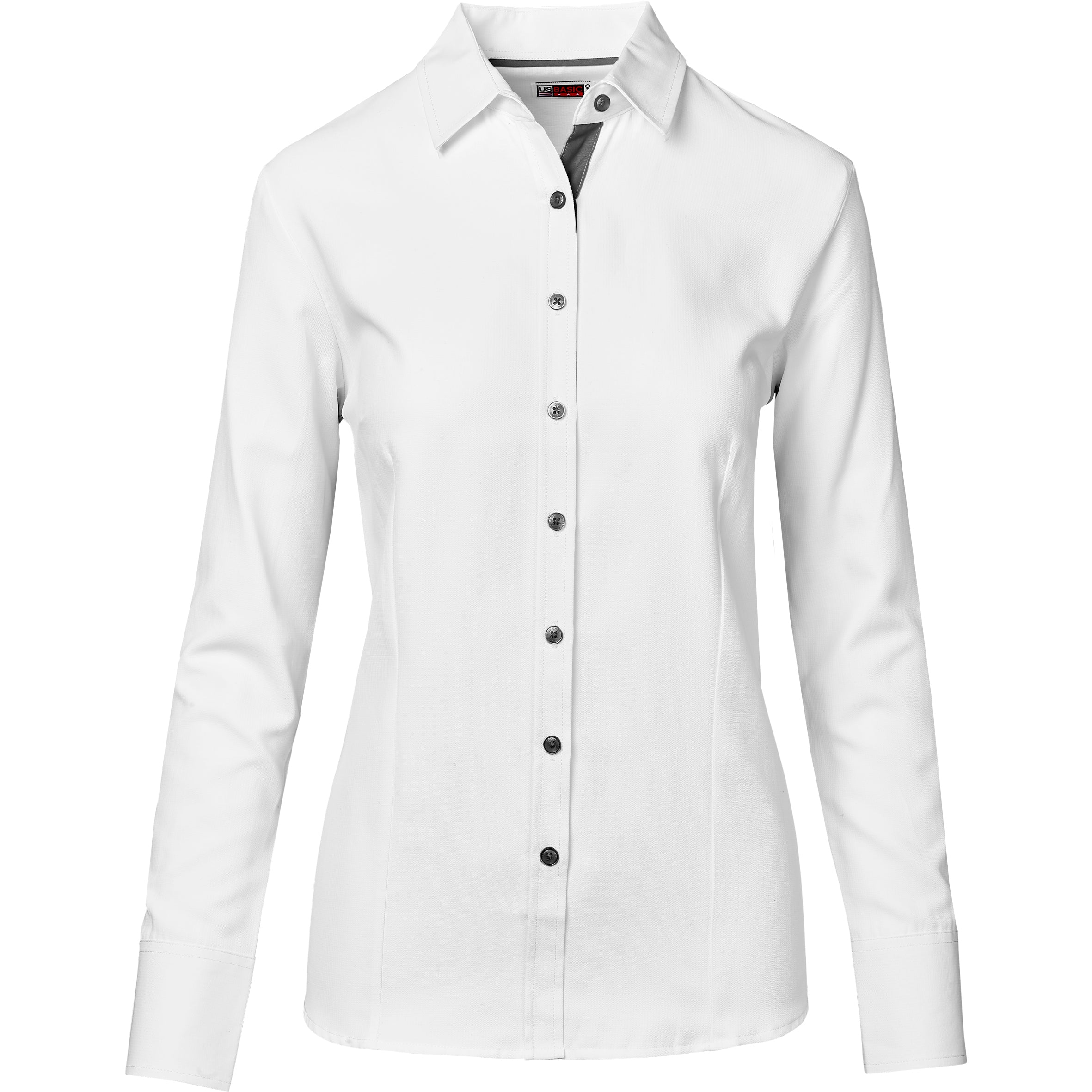 Ladies Long Sleeve Casablanca Shirt - Navy L / Charcoal / C