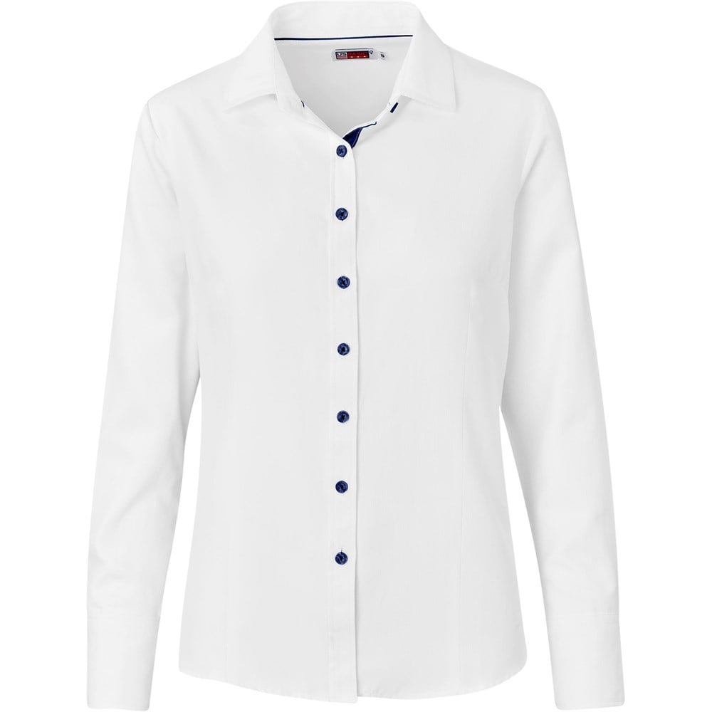 Ladies Long Sleeve Casablanca Shirt - Navy L / N