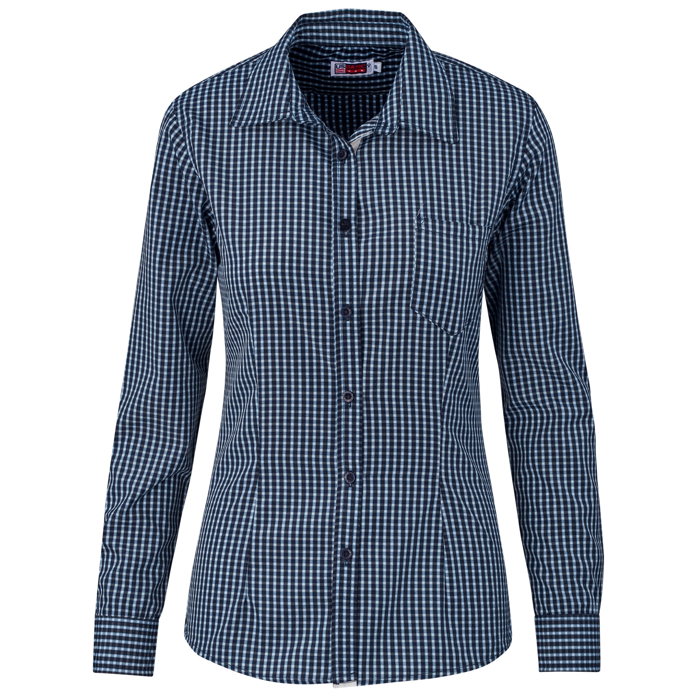 Ladies Long Sleeve Kenton Shirt - Red L / Navy / N