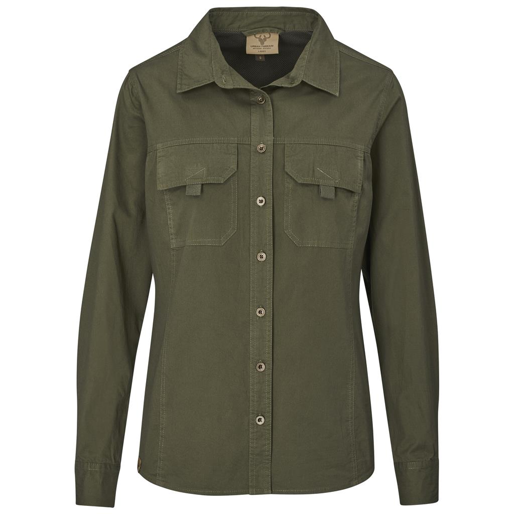 Ladies Long Sleeve Mawenzi Twill Shirt M / OLIVE - New Clothing 2025,Shirts,Utility Shirts