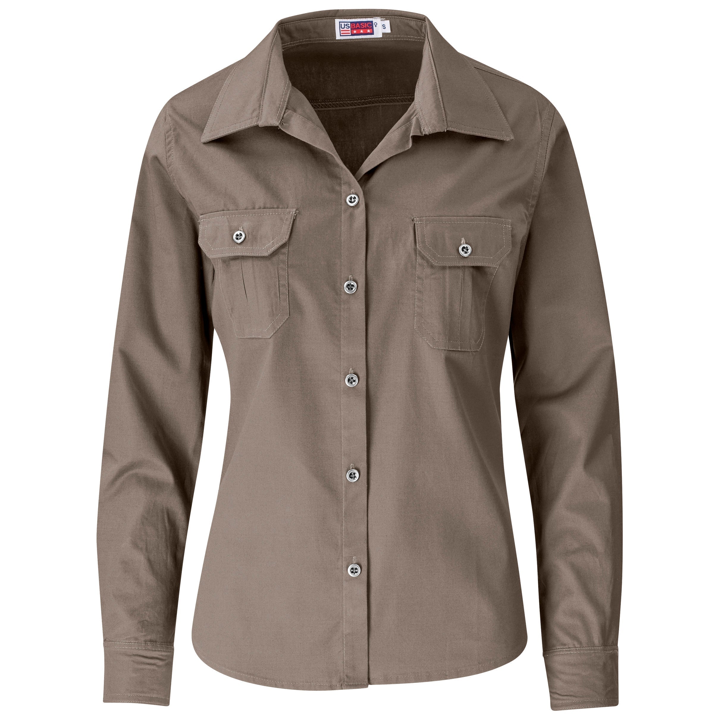 Ladies Long Sleeve Wildstone Shirt-Shirts & Tops-L-Khaki-KH