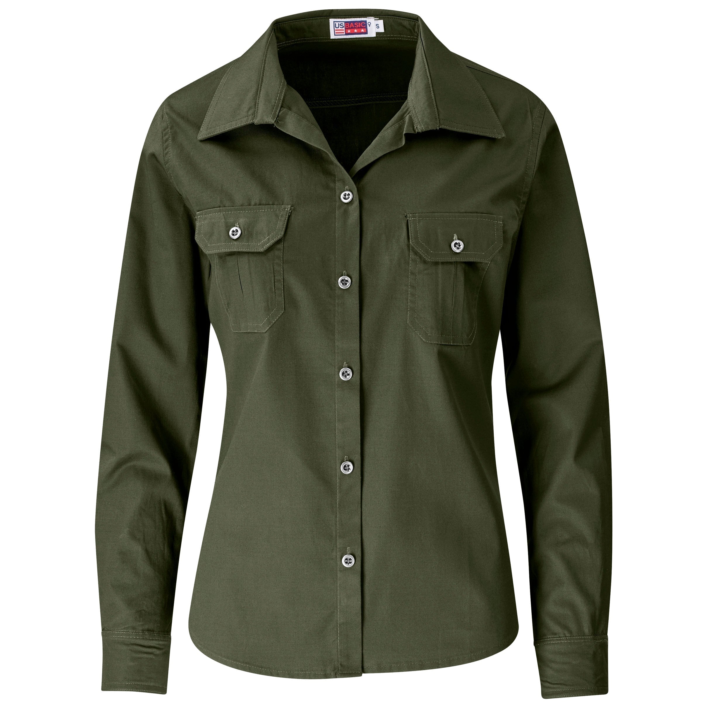 Ladies Long Sleeve Wildstone Shirt-Shirts & Tops-L-Military Green-MG