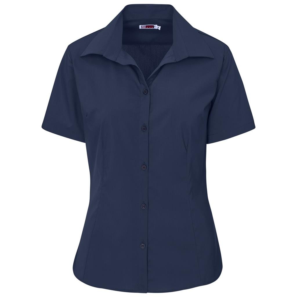 Ladies Short Sleeve Sheffield Stretch Shirt S / NAVY - Lounge Shirts,New Clothing 2025