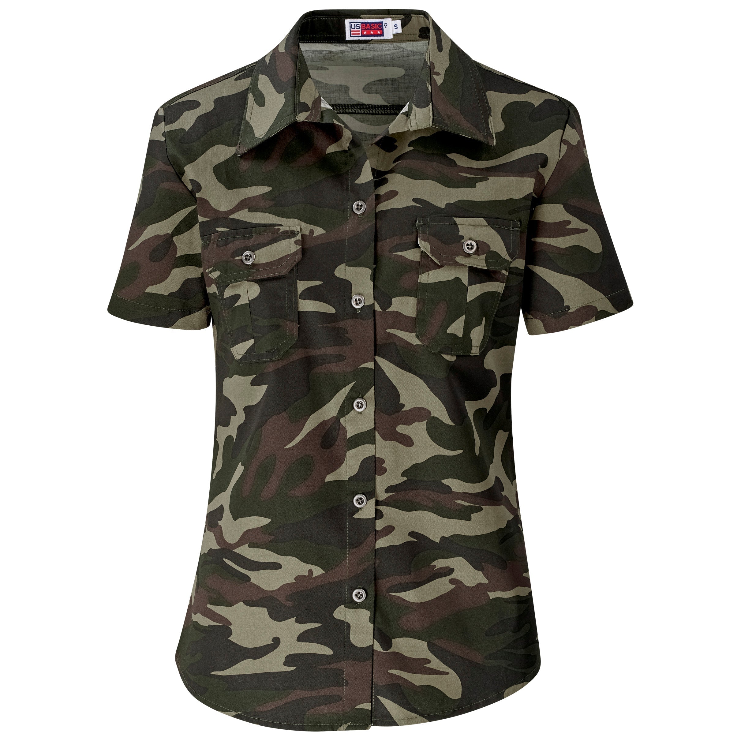 Ladies Short Sleeve Wildstone Shirt-Shirts & Tops-L-Camo-CAM