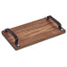 Large Farm Style Wooden Tray with Leather Straps NATURAL - Kitchen,Home and Living