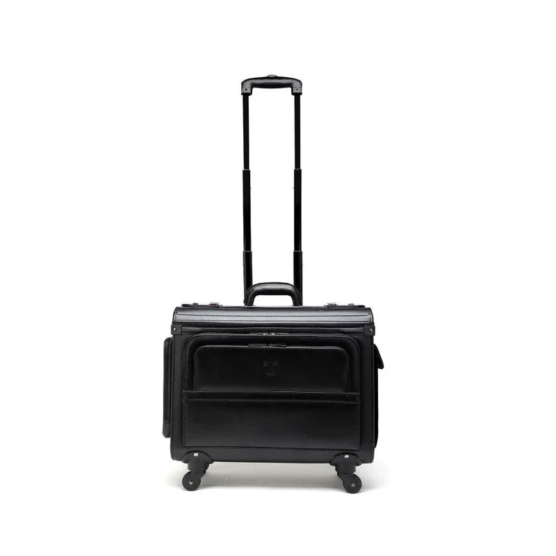 Leather Laptop Pilot Case with Wheels - Bags