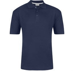 Mens Bayside Golf Shirt - White Only-L-Navy-N