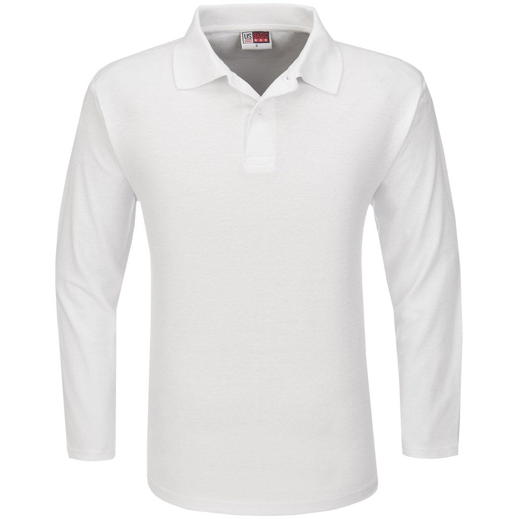 Mens Long Sleeve Boston Golf Shirt  - Red