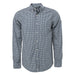 Mens Long Sleeve Broadcloth Work Shirt Blue/Navy/White Check / 3XL - High Grade Shirts