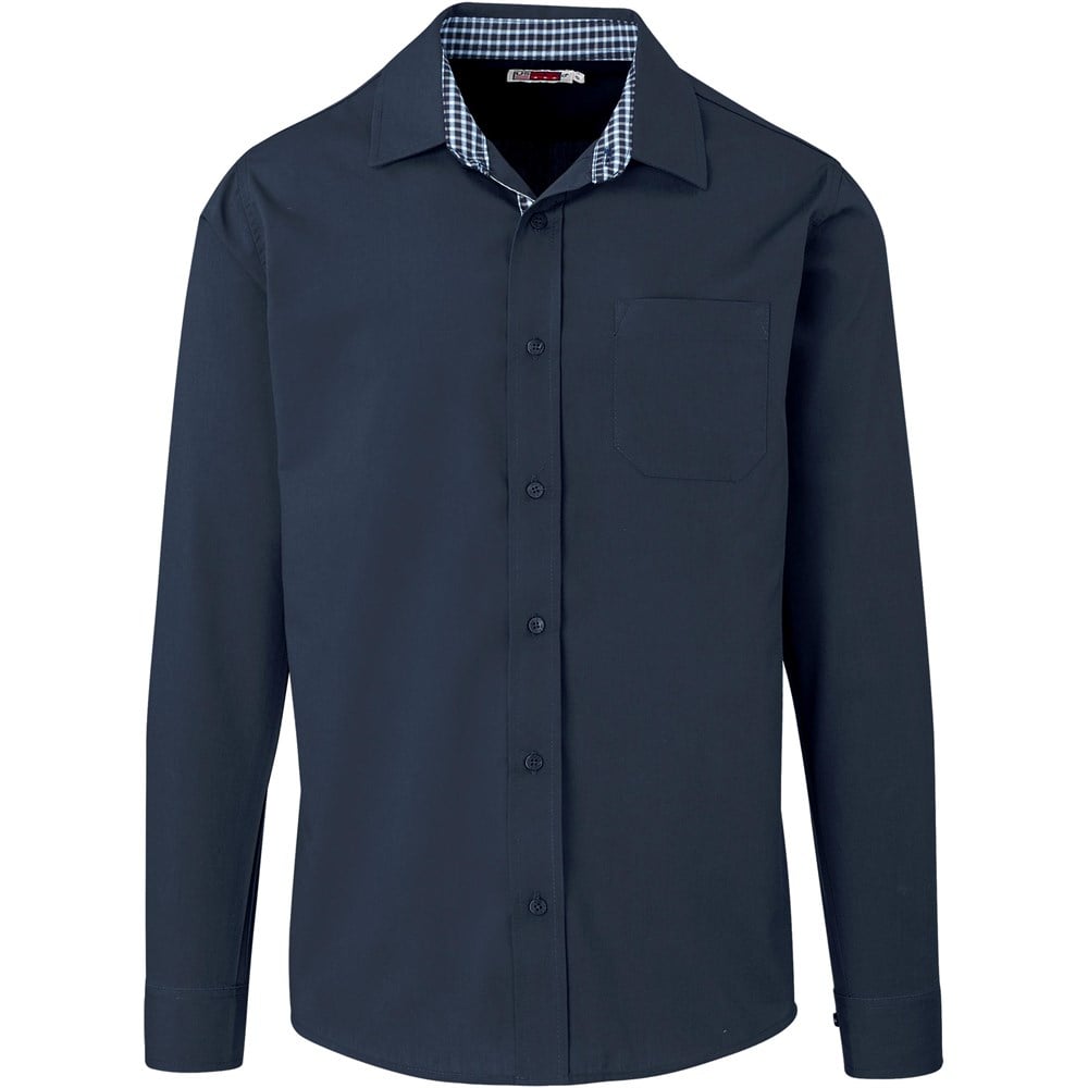 Mens Long Sleeve Warrington Shirt - Navy 2XL / N