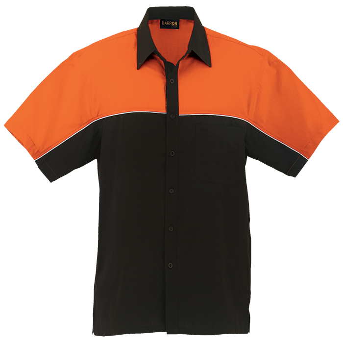 Mens Racing Pit Shirt Orange/Black / 3XL / Regular - Shirts-Racing