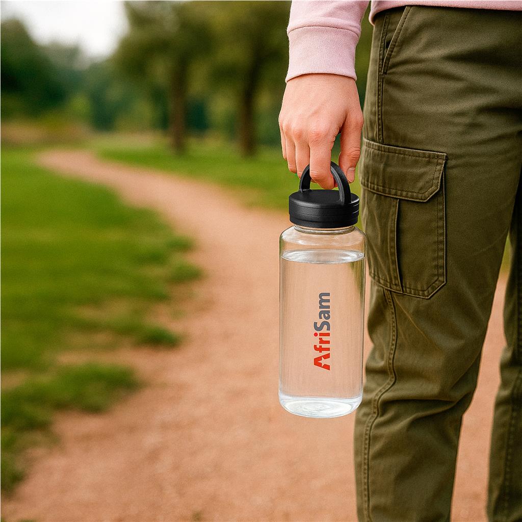 Moreno Recycled PET Water Bottle – 1Litre BLACK - Bottles,Recycled Products,Recycled Drinkware,Drinkware