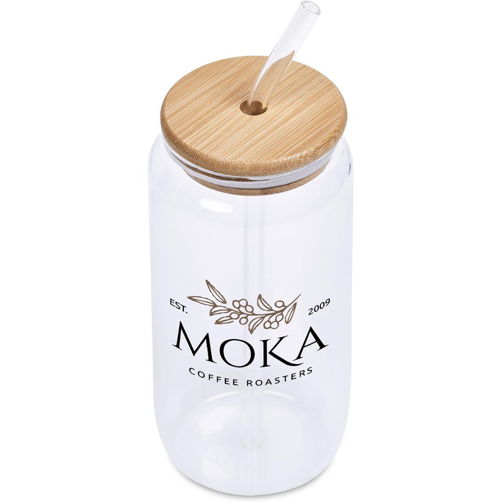 Natsu Glass & Bamboo Tumbler Straw - 500ml NATURAL - Travel Mugs and Tumblers,Glass Products,Drinkware,Full-Wrap UV Bottles