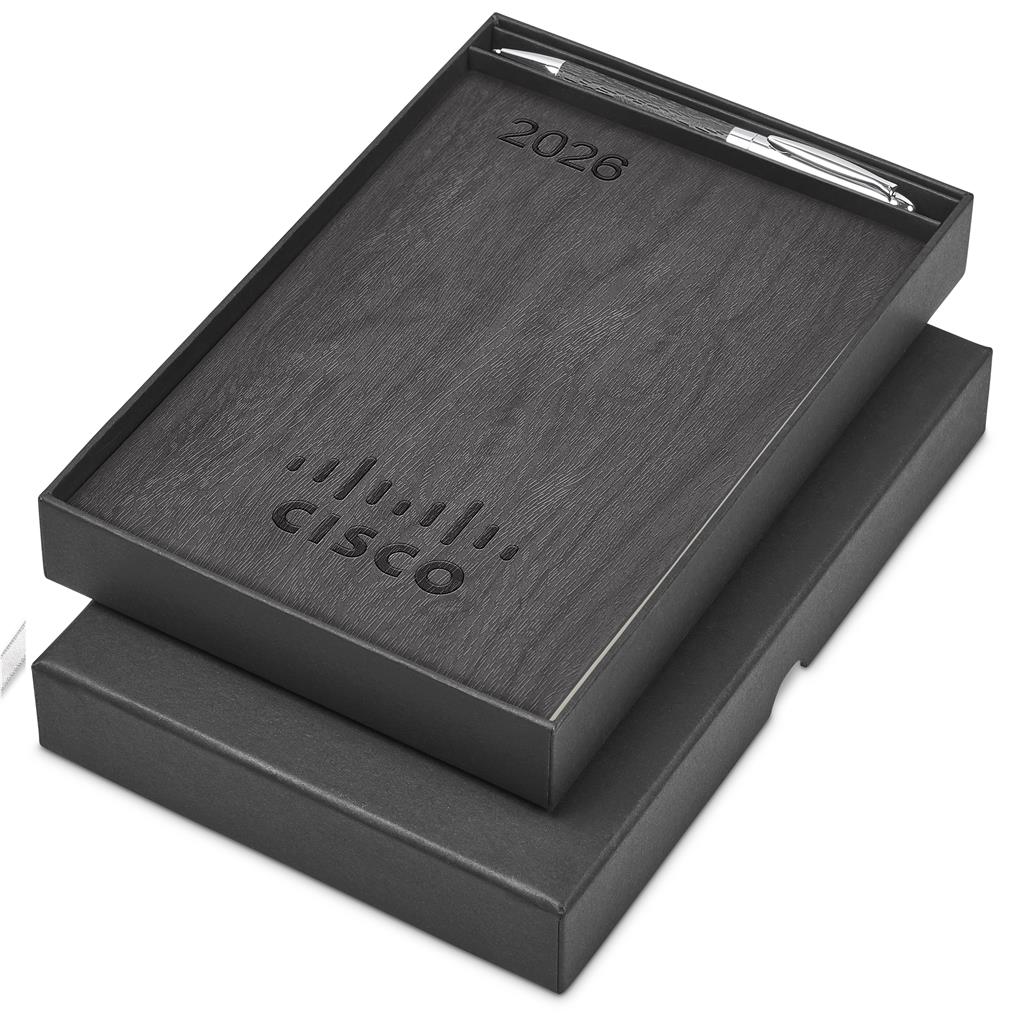 Oakridge A5 2026 Diary & Pen Set GREY - Diaries 2026,Diaries 2026,Diary Sets