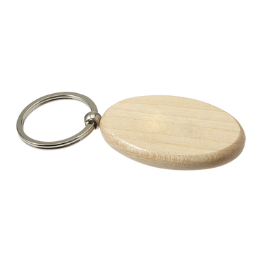 Oval Wooden Keychain Brown / STD / Regular - Keychains