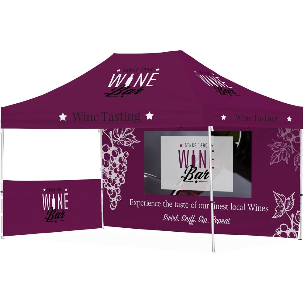 Ovation Sublimated Gazebo 4.5m X 3m - 1 Short Half-Wall Skin - Long Full-Wall - Canopies & Gazebos