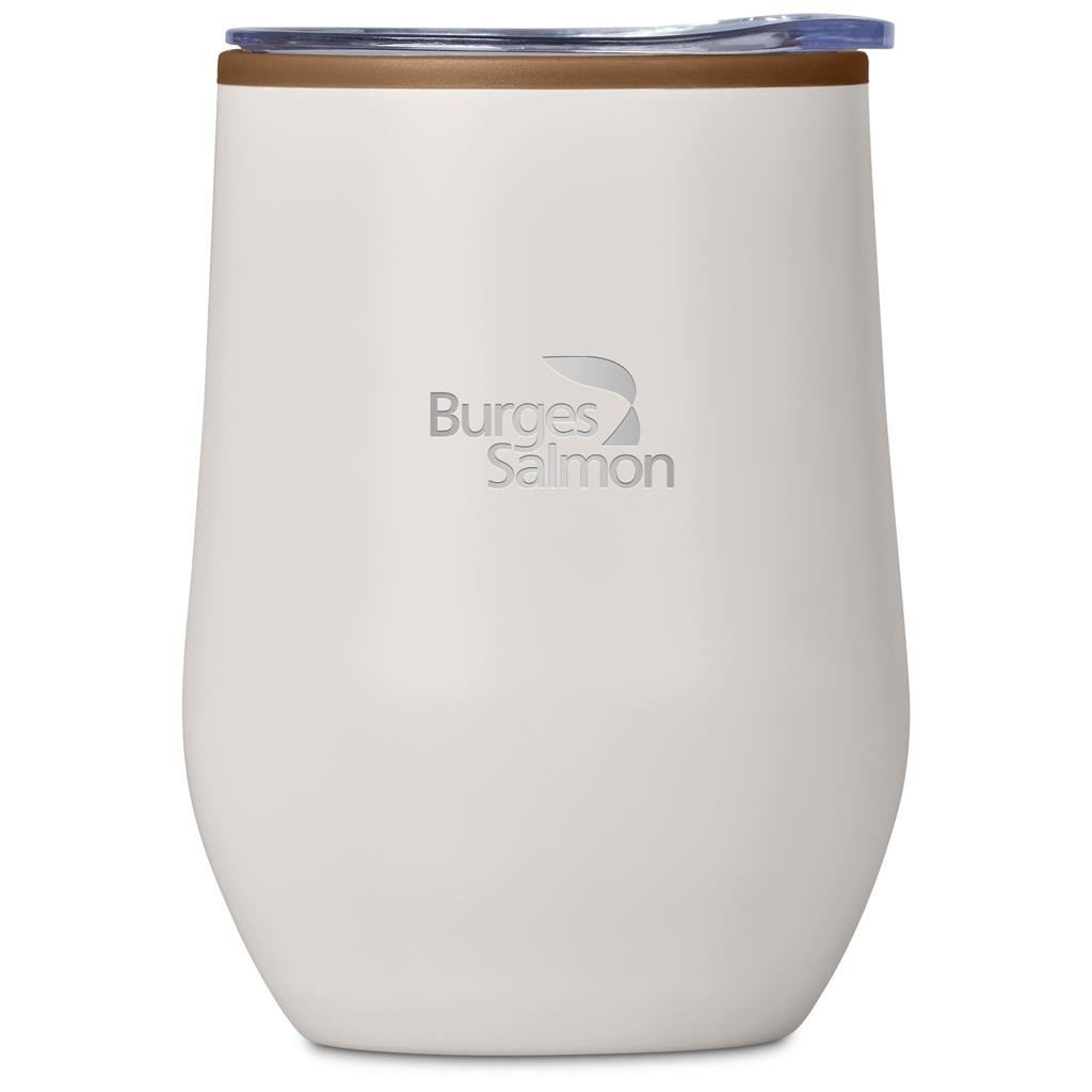 Ovolo Stainless Steel & Plastic Double-Wall Tumbler – 350ml CREAM - Travel Mugs and Tumblers,Drinkware