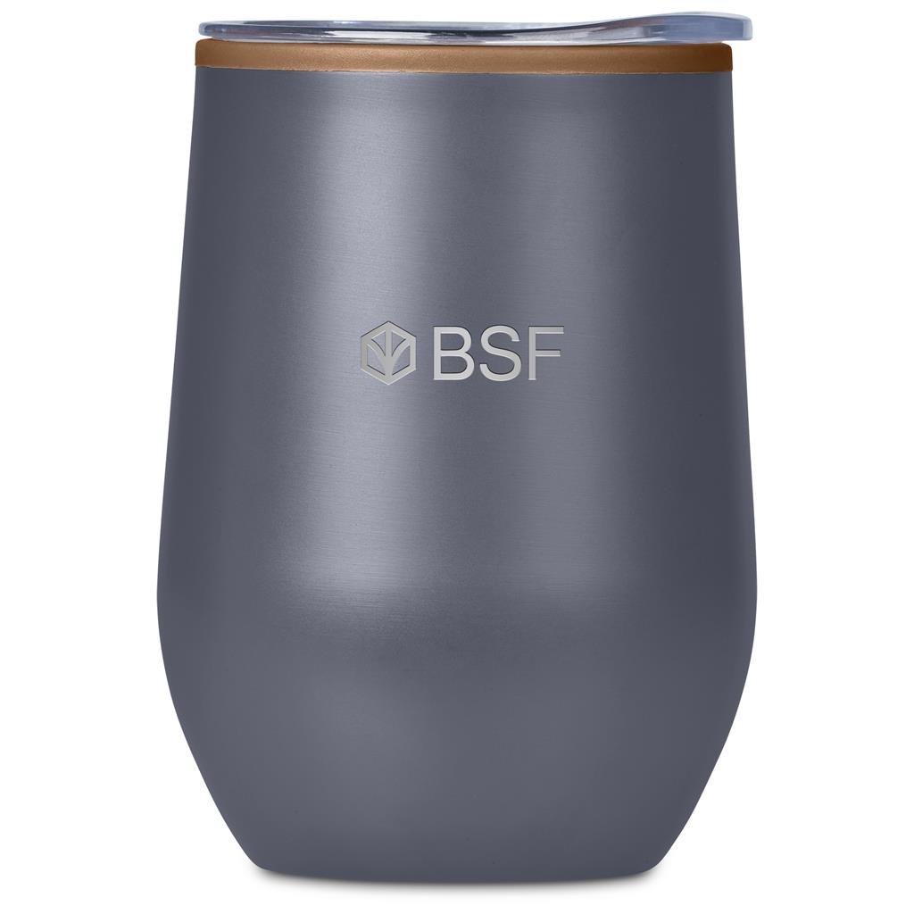 Ovolo Stainless Steel & Plastic Double-Wall Tumbler – 350ml DARK GREY - Travel Mugs and Tumblers,Drinkware