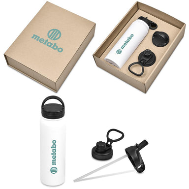 Pemba Exchangeable Lids Bottle Gift Set SOLID WHITE - Sets,Drinkware Sets