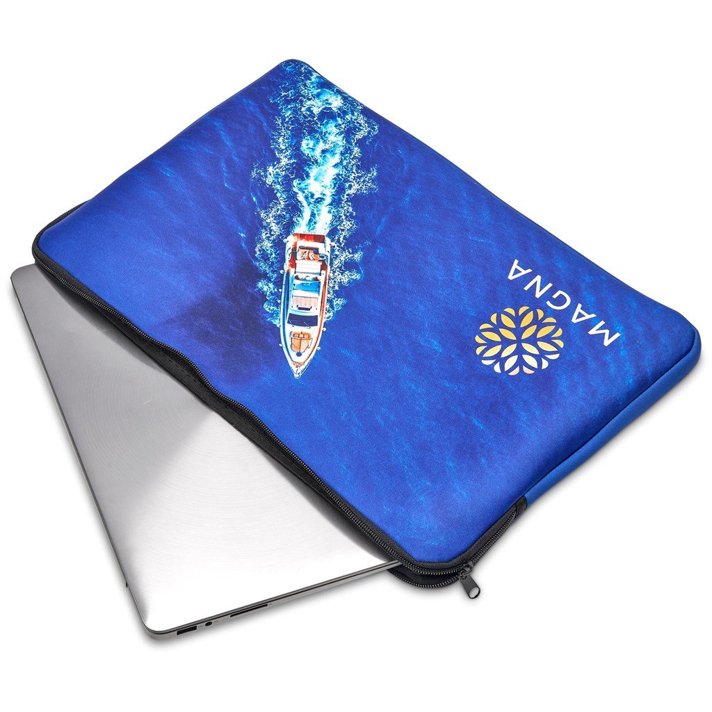 Pre-Printed Sample Custom 15.6 inch Neoprene Drift Laptop Sleeve BLACK - Tech Sleeves