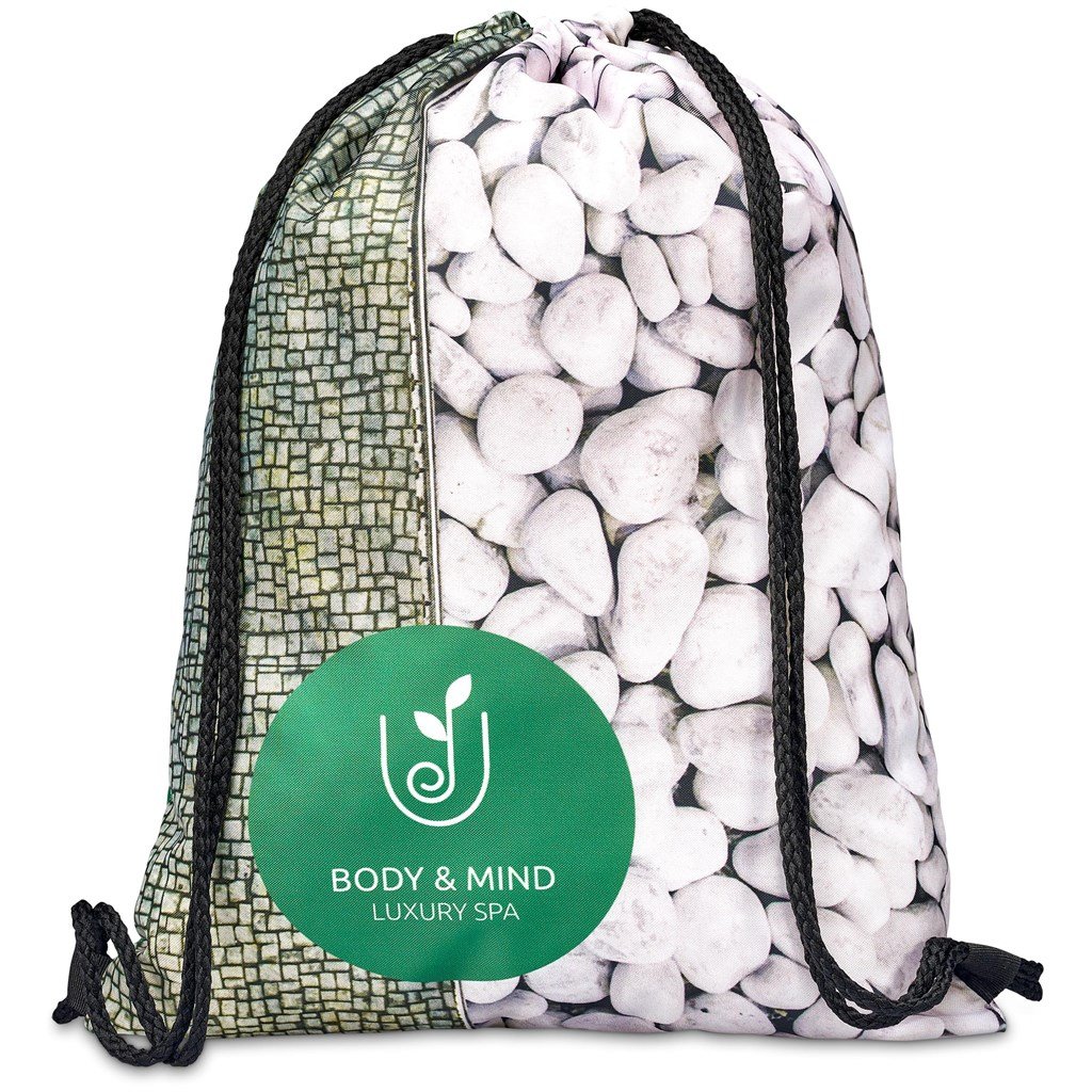 Pre-Printed Sample Custom Credo Drawstring Bag BLACK - Bags and Backpacks