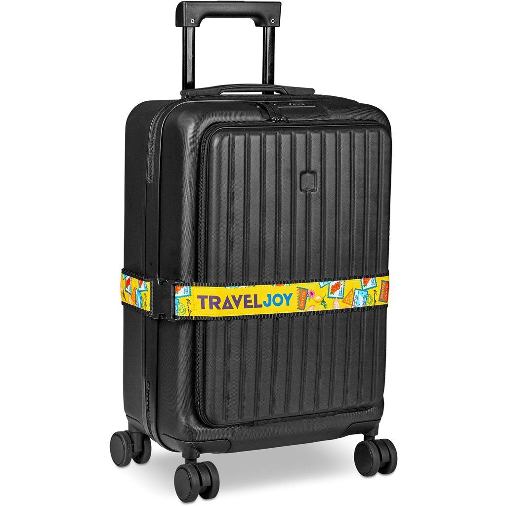 Pre-Printed Sample Custom Globetrotter Luggage Strap BLACK - Travel Accessories