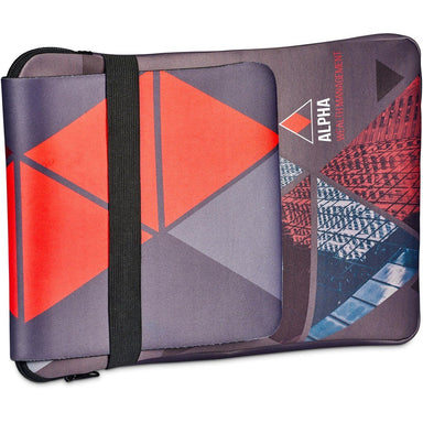 Pre-Printed Sample Custom Grotto Neoprene 13-inch Laptop Sleeve With Build-In Mouse Pad BLACK - Tech Sleeves