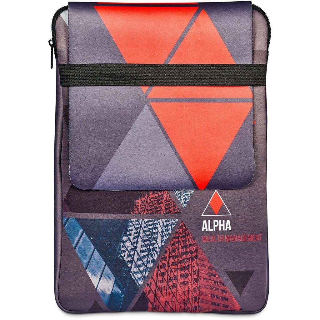Pre-Printed Sample Custom Grotto Neoprene 13-inch Laptop Sleeve With Build-In Mouse Pad BLACK - Tech Sleeves