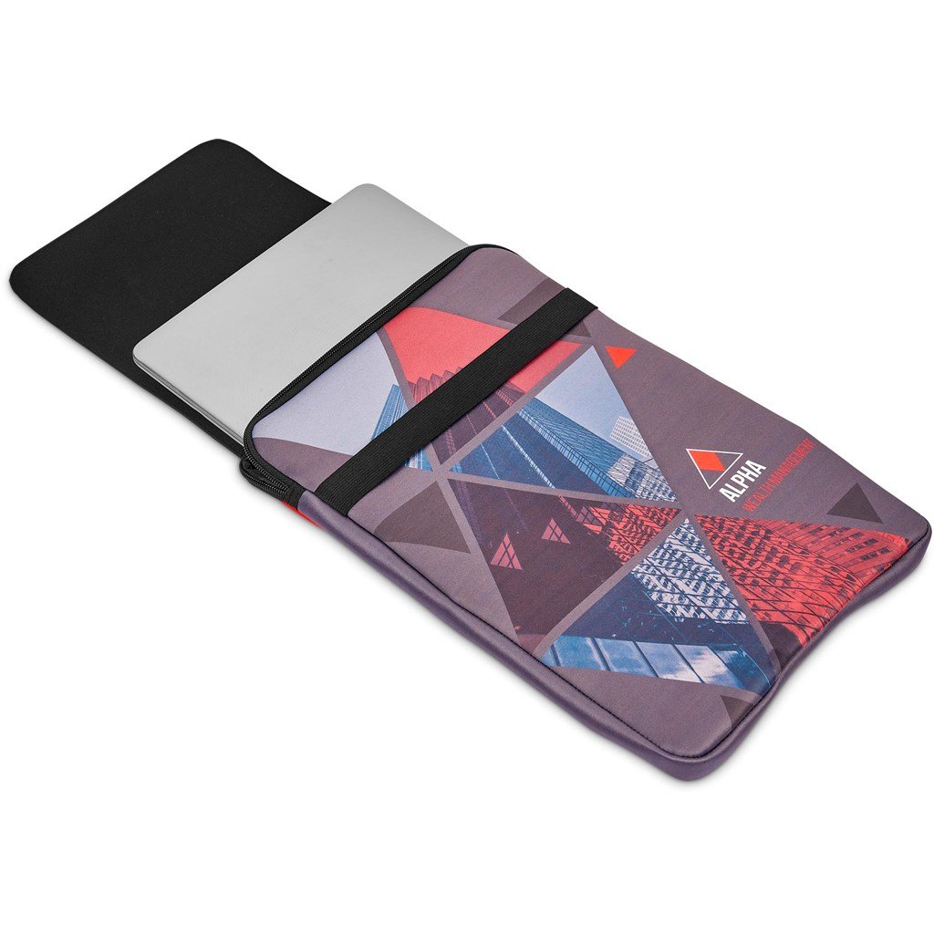 Pre-Printed Sample Custom Grotto Neoprene 13-inch Laptop Sleeve With Build-In Mouse Pad BLACK - Tech Sleeves