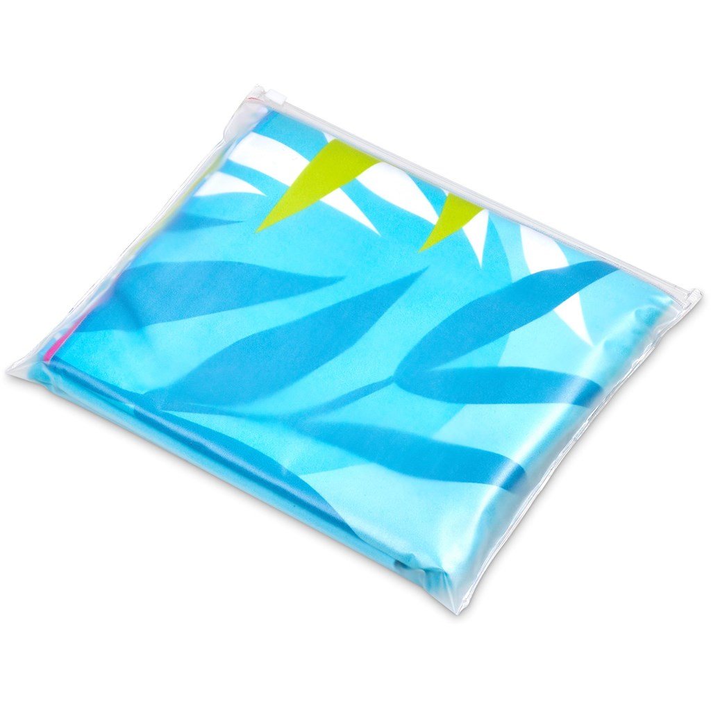 Pre-Printed Sample Custom Hula Beach Towel - Double-Sided Branding SOLID WHITE - and Outdoor