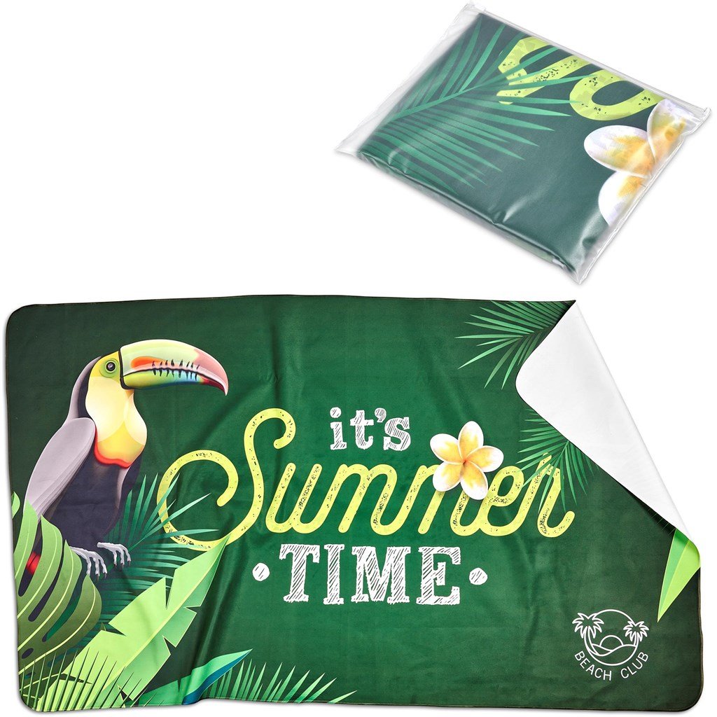 Pre-Printed Sample Custom Hula Beach Towel - Single Sided SOLID WHITE - and Outdoor