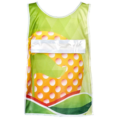 Pre-Printed Sample Custom Jackal Polyester Caddy Bib with PVC Name Sleeve SOLID WHITE - Sports and Fitness