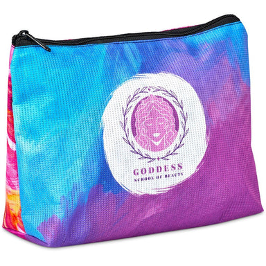 Pre-Printed Sample Custom Leanne Recycled PET Stitch-Bond Maxi Toiletry Bag BLACK - and Cosmetic Bags